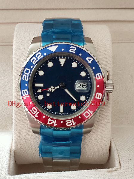 

selling limited edition factory supplier brand sapphire gmt40mm automatic mechanical 116719blro blue dial mens folding stainless steel, Slivery;brown