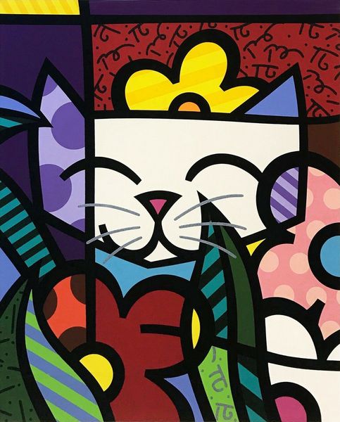

romero britto «за цветами» домашний декор ремесла картина маслом на холсте стены искусства холст картинки 200528
