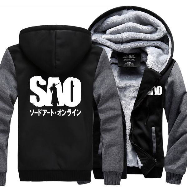 

black print tracksuits hoodies 2019 men casual zipper thicken fleece jacket harajuku kpop sweatshirts coat