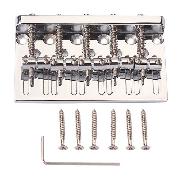 

electric guitar bass bridge 5 string bass metal bridge with screw wrench, chrome
