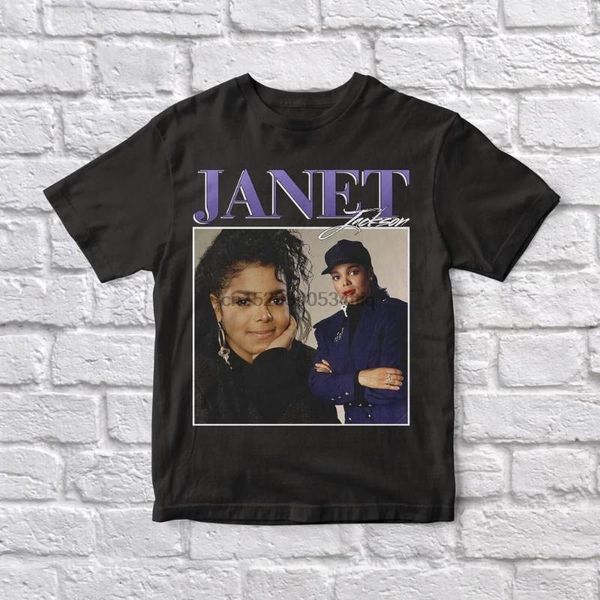 

janet jackson 90 vintage black tshirt, White;black