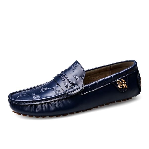 

big size 37~49 genuine leather men shoes soft moccasins loafers fashion brand men flats comfy driving shoes, Black