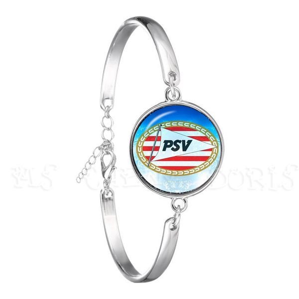

football club 18mm glass cabochon bracelet ajax football leagues logo soccer club bangle for funs gift, Black