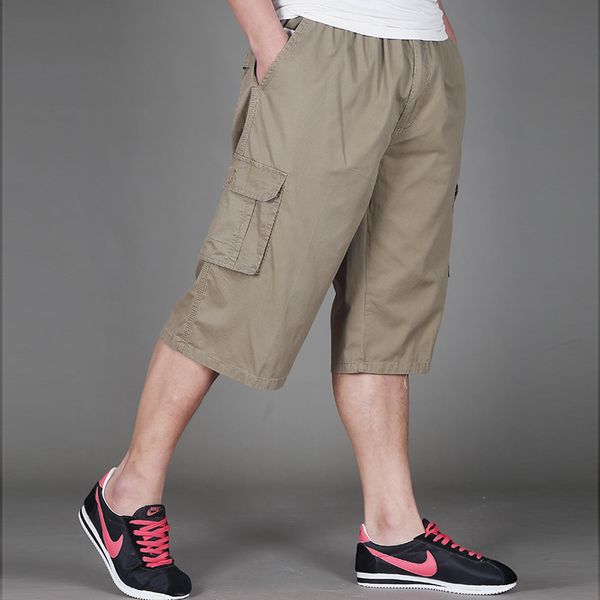 

плюс размер 3xl 4xl 5xl 6xl man cargo short summer причинная мода мужской шорты мужчины сыпучие с карманы хлопок мужчины шорты 38-40, White;black