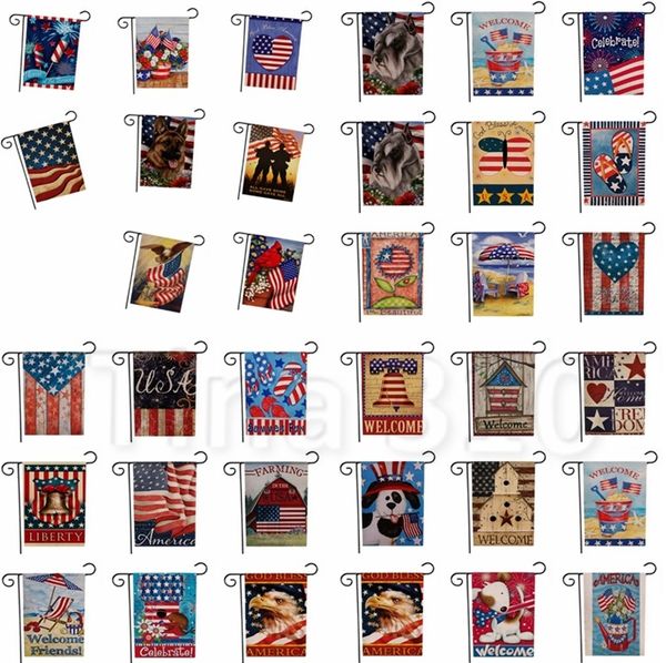 

Hot elling u a flag pattern double ided printing garden flag american flag garden flag party decoration 4734