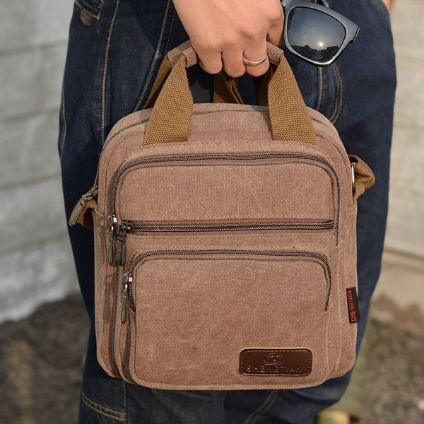 

2019 summer new style men's outdoor canvas shoulder bag fashion simple casual travel bag