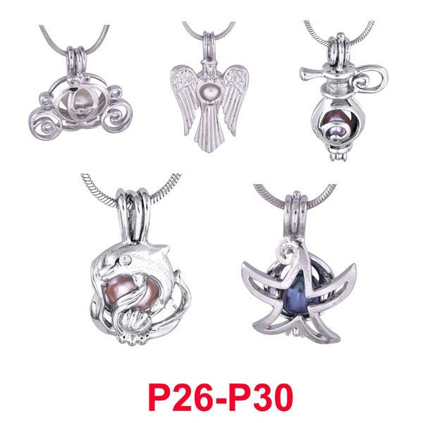 

selling 300 designs pearl cage pendant necklace love wish natural pearl with oyster pearl mix design, Silver