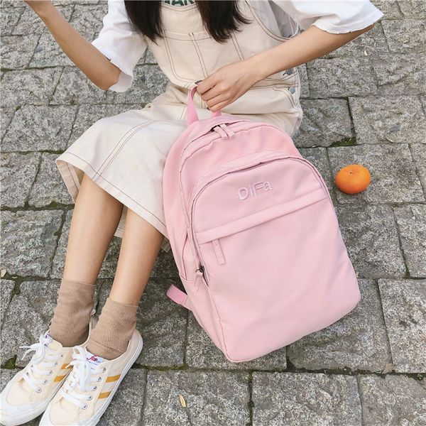 

2019 letter embroidery women backpack waterproof nylon backpack teenage girls leisure schoolbag travel mochilas