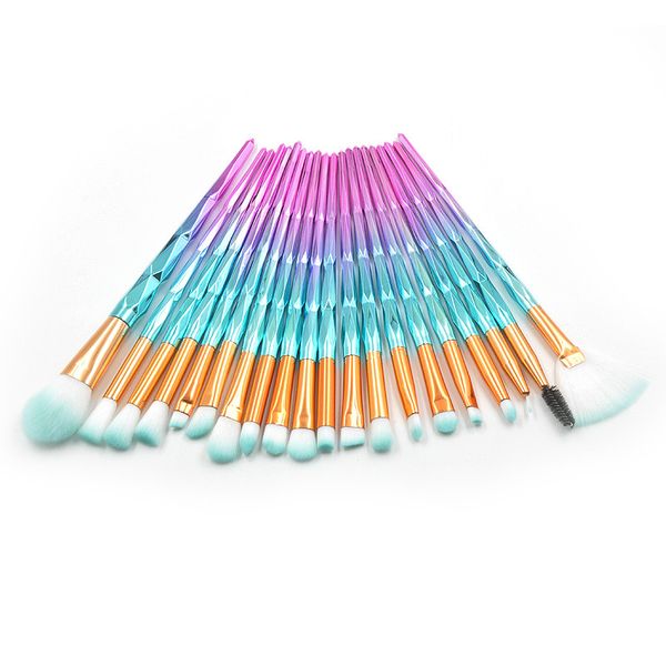 

20pc et diamond color makeup bru he et eye hadow blu h blending co metic beauty make up bru h tool kit