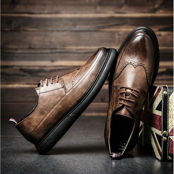 

new arrival retro bullock design men classic business formal shoes pointed toe leather shoes men oxford dress ll-59z, Black