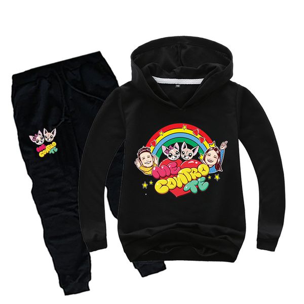 

explosive children's cartoon pattern 3d color printing cool digital printing multicolor sweater + beam foot trousers suit, White