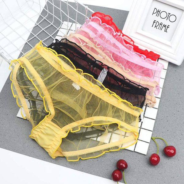 

women panties lace thongs ultra-thin mesh transparent bragas mujer women's soft briefs panty underwear, Black;pink