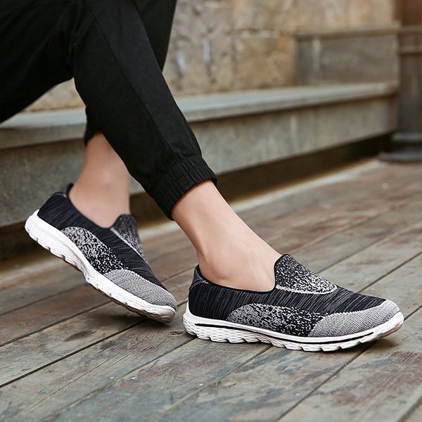 

orange spring/summer men shoes couple walking shoes breathable soft fly woven lovers sporting lightweight flats slip-on shoe
