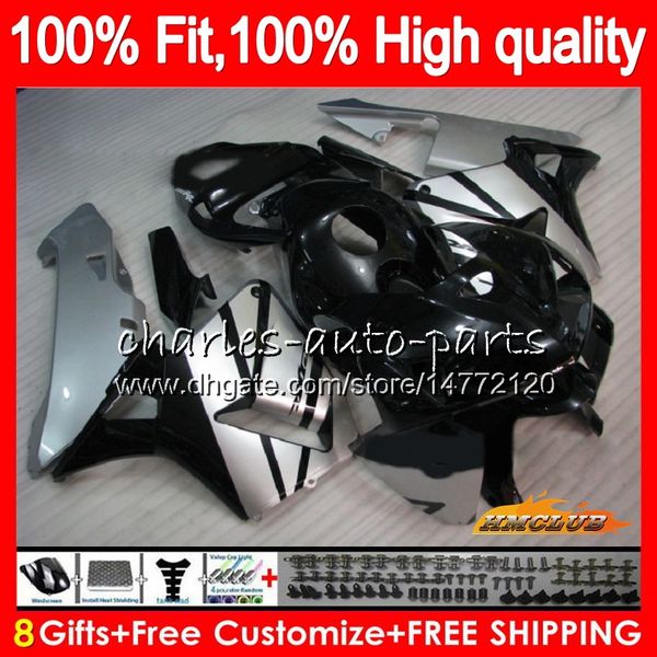 

oem injection for honda cbr600 rr cbr600rr cbr 600rr 06 80hc.137 cbr600f5 cbr 600 600f5 rr black silvery f5 05 06 2005 2006 100% fit fairing