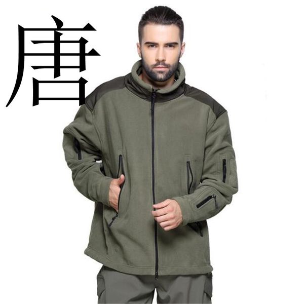

2019 new brand army tactical fleece jacket men warm polar winter clothes multiple pocket outerwear casual thermal coat, Black;brown
