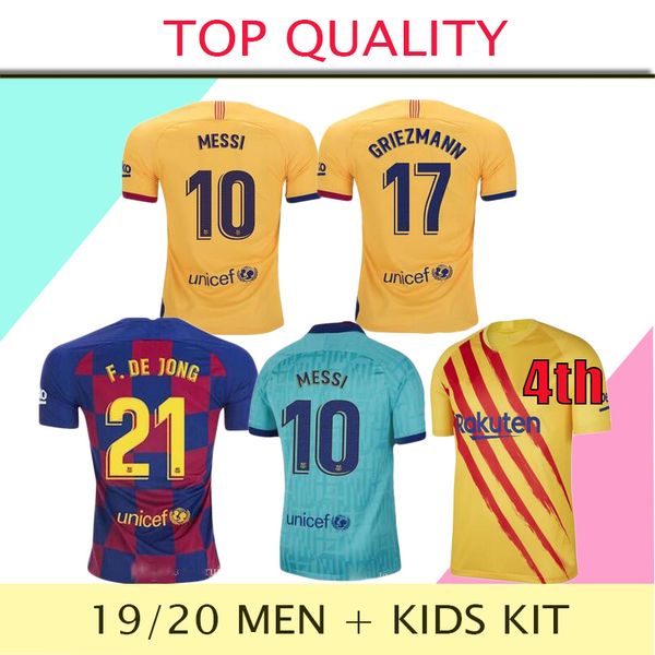 

Fc barcelona occer jer ey an u fati 2019 2020 me i griezmann de jong maillot de football hirt men kid kit et uniform long leeve, Black;yellow