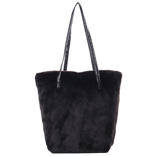 

auau-faux fur furry sling shoulder handbag bag plush fashion handle hand purses bags causal tote ladies handbags women bag