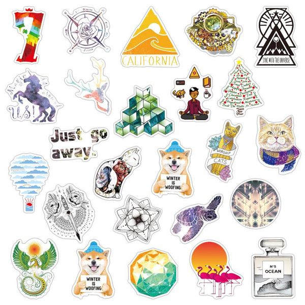 

cartoon small fresh stickers waterproof removable trolley case scooter notebook water cup refrigerator stickers