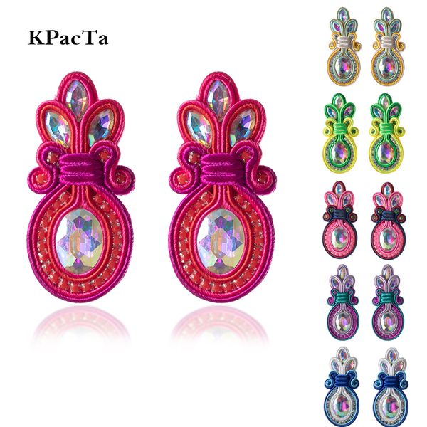 

kpacta новый дизайн кожа серьги падения ювелирные изделия женский soutache ткачество ручной работы этнический стиль висячие серьги аксессуар, Silver