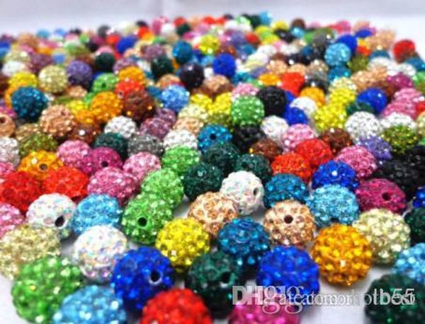 

10 mm mixed micro pave cz disco ball crystal crystal bead bracelet necklace beads diy .wholesale stockmixed lot q83