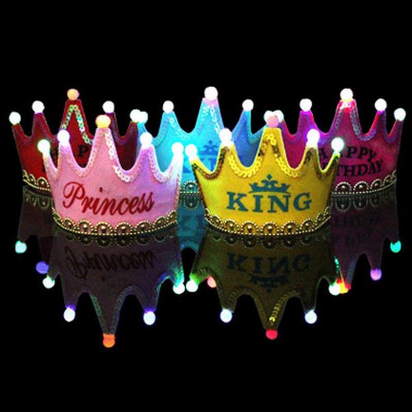 

1pc cute hats boy girl gifts luminous supplies festival led happy birthday party decoration