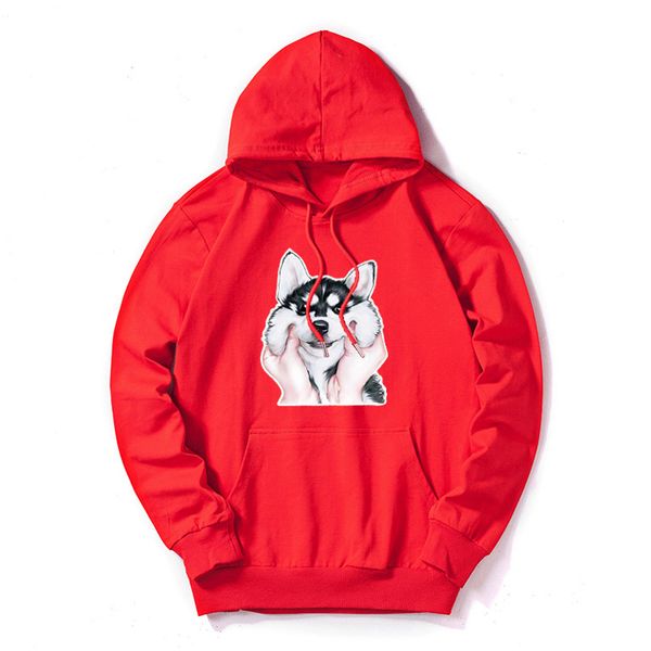 

men designer sweatershirts solid color thin couple hoodies dog print mens women long sleeve luxury clothing quality, Black