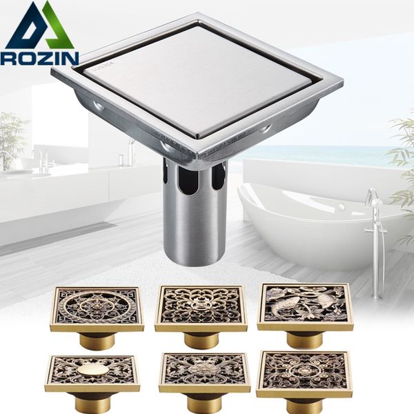 2019 Antique Brass Floor Drains 10cm Shower Floor Drain Bathroom
