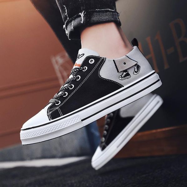 

daily dress rubber soft sole canvas shoes for students, men women casual shoes for youth elegant leisure shoe, Black