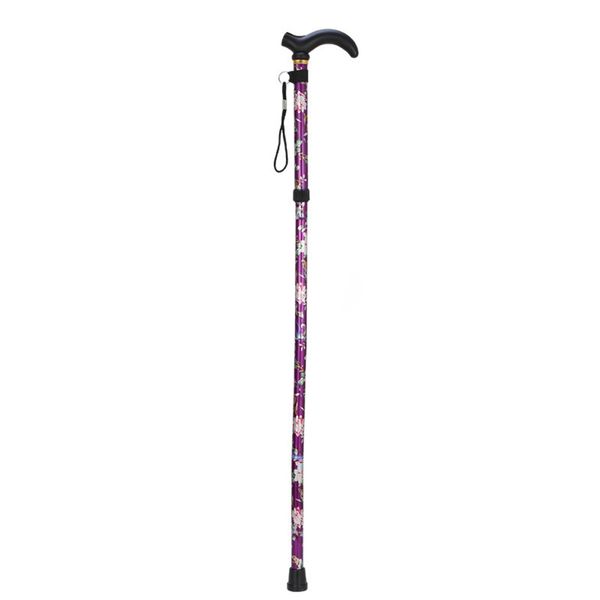 

five-section non slip cane travel sturdy patterned printed folding adjustable walking stick crutches