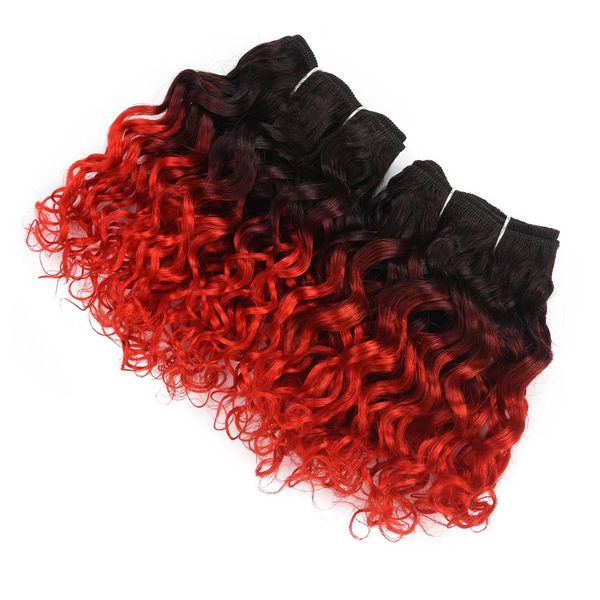 Bob Wave Peruvian Virgin Hair Texture Water Wave T1b Red Ombre
