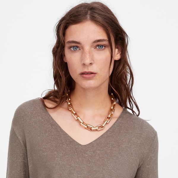 

2018 new arrival vintage simple chain chunky necklace jewelry for women trendy bohemian statement necklace sweater, Silver