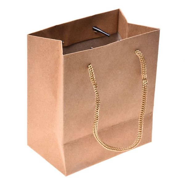 

10pcs paper gift jewelry party bag carrier bags - brown