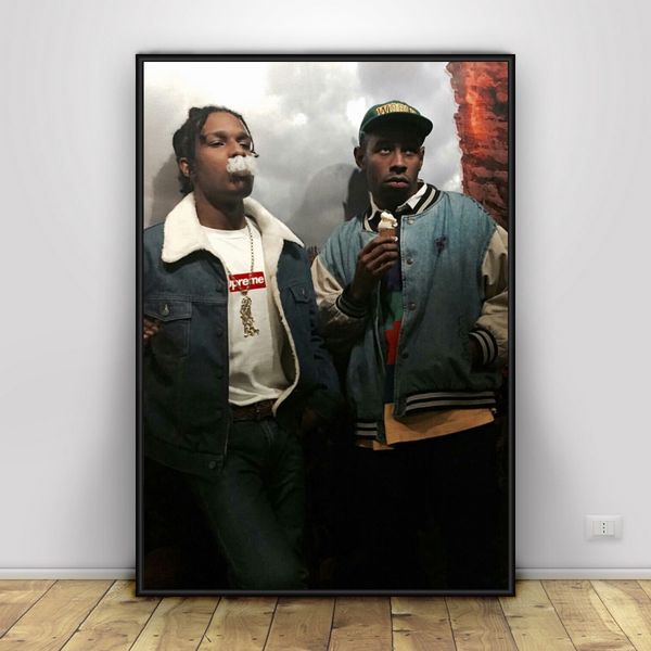 

asap rocky and tyler the creator art silk poster home decor 12x18 24x36inch