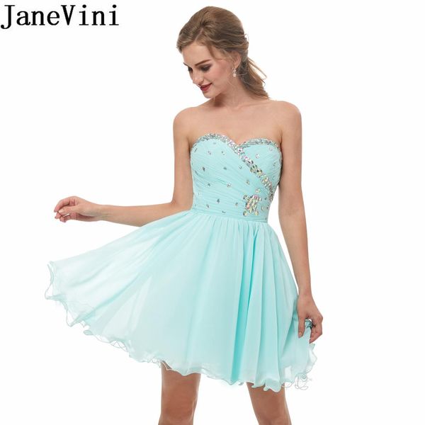 

janevini short prom dresses 2019 chiffon crystal beaded evening dress pleat above knee party gowns vestidos de gala elegante, White;black