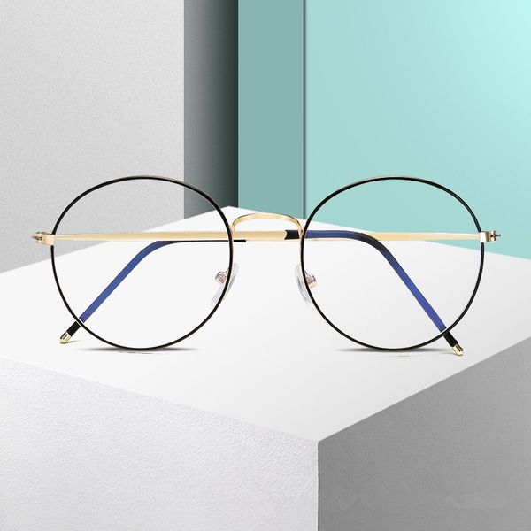 

new anti blue light anti blocking filter glasses fashion women mens computer goggles retro metal transparent uv400 eyewear, Silver