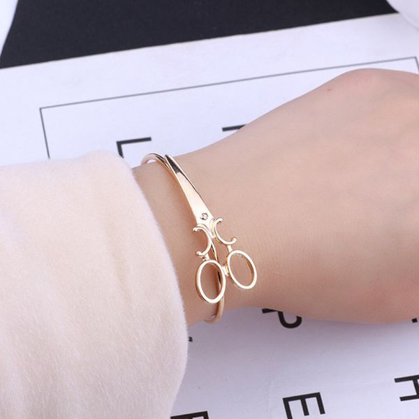 Arti e Mestieri Moda Forbici Bracciali Per Donna Uomo Semplice Oro Argento Cesoie Nere Apertura Braccialetti Fascino Forbici Parrucchiere Gioielli