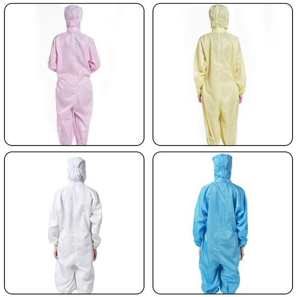

washable protective clothing anti-static dustproof coverall reusable protection suit with hood and elastic wrist
