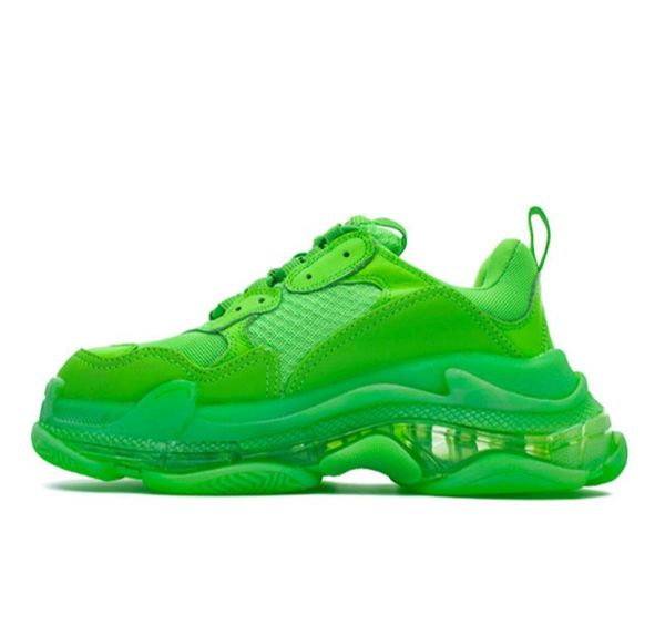 

designer shoes green triple s sneakers clear sole trainers for women men luxury grandpa trainer vintage dad shoes clear 12color big size, Black