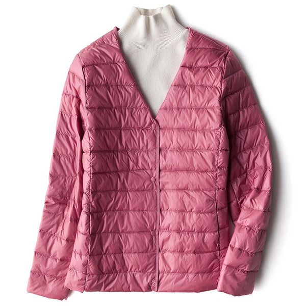 

winter women down jacket ultra light white duck down parkas coat autumn female warm slim thin short puffer jacket outwear rh1789, Black