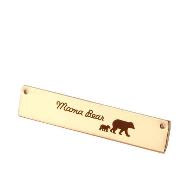 

personalized engraving name stainless steel cub bear bar accessories mama bear pendant mother's day wife gift, Blue;slivery