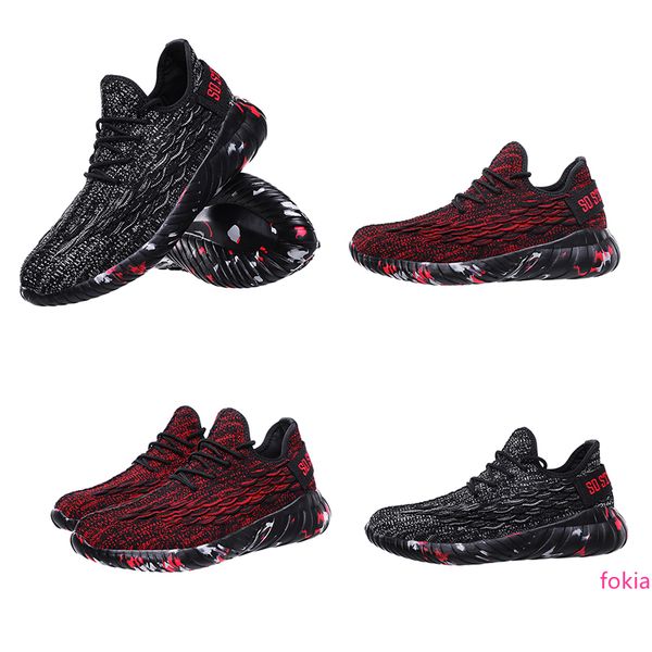 

fashion designer mens running shoes dark red black elastic fabric soft bottom mens trainers sports sneakers homemade brand made in china