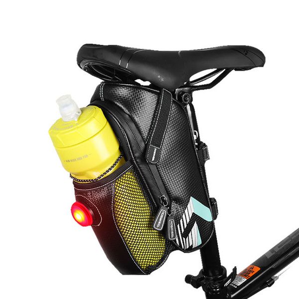 

bicycle saddle bag outdoor cycling mountain bike back rainproof seat tail pouch maintenance tool bags with taillight