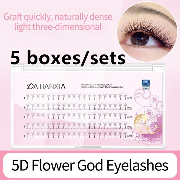 

5 boxes/sets silk 5d premade volume fans eyelash extension 0.07mm thick individual eyelashes mink natural 5d lash extension