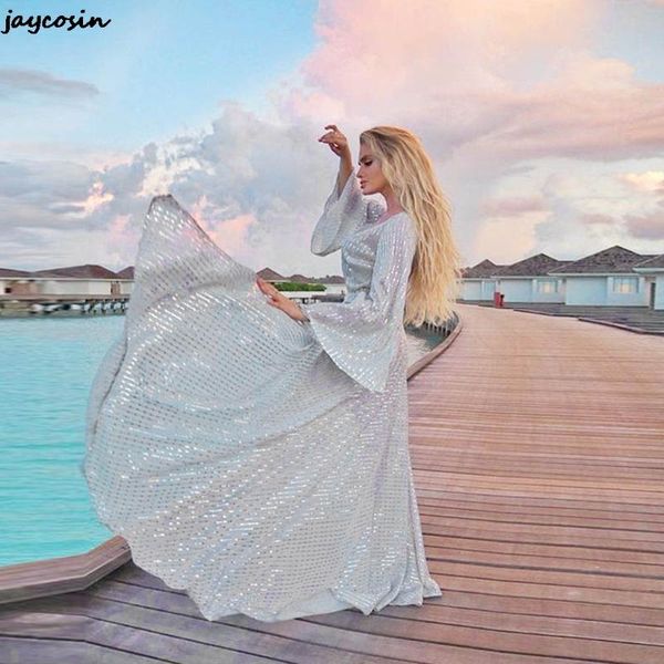 

casual dresses jaycosin ladies sling-style cross wedding v-neck elegant banquet slim hollow lace dress long 2021, Black;gray