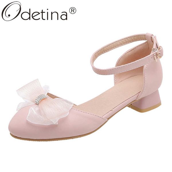 

women fashion buckle strap block chunky heel sweet casual shoes ladies new air mesh bow mary janes shoes almond toe ankle strap, Black