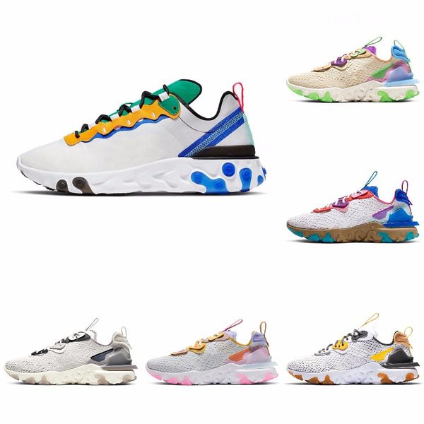 

new ashion react element running shoes fo men women light bone triple black royal solar team red mens trainers sports sneaker runner s#07126