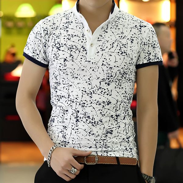 

2018 New Men Polo Shirt Fashion Print Polo Homme Slim Fit Summer Short -Sleeve Cotton Camisa Polo Brand Clothing Mt534