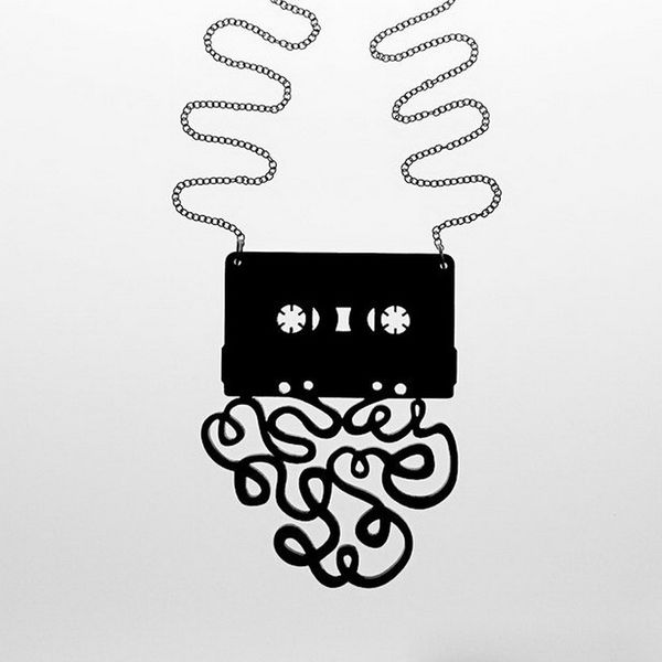 

hip-hop acrylic necklace tape necklace pendant pendant tide men and women wholesale jewelry ec, Silver