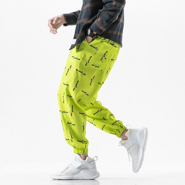 

man streetwear sport pants 2019 mens hip hop sweatpants male loose track pants sunscreen baggy joggers overalls men, Black