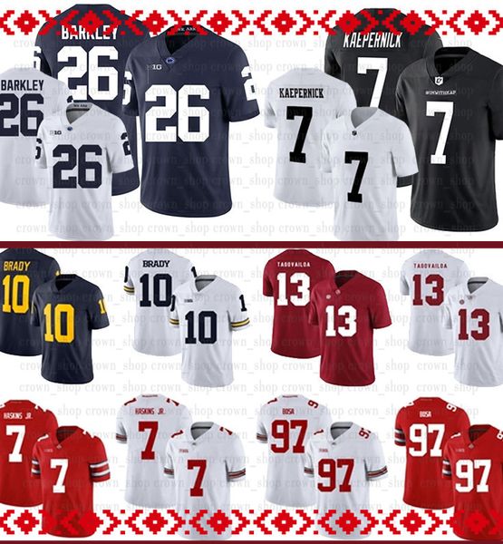 

13 tua tagovailoa ncaa 7 dwayne haskins jr alabama crimson tide jersey nick bosa michigan tom brady ohio state buckeyes football jerseys21, Black